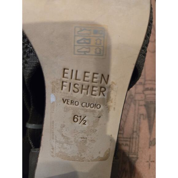 Eileen Fisher Women's Vero Cuoio Brown Knit Block-Heel Sandals Size 6.5 - Picture 5 of 5